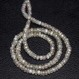 Natural White Zircon Faceted Rondelle Beads 4mm 5.5mm 16inches