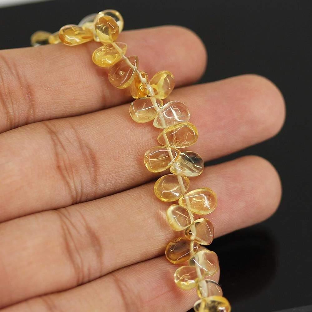 Natural Yellow Citrine Large Size Smooth Pear Drops Briolette Beads 9mm 18mm 7" - Jalvi & Co.