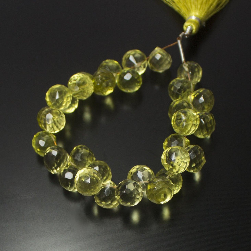 Natural Yellow Lemon Quartz Faceted Onion Beads 8mm 5inches - Jalvi & Co.