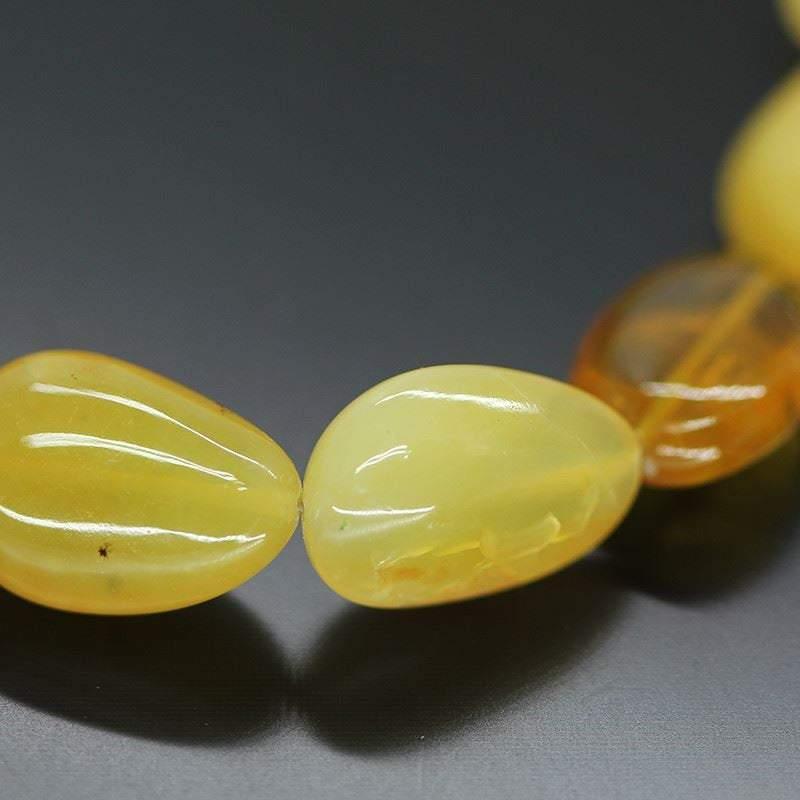 Natural Yellow Opal Smooth Tumble Nugget Loose Gemstone Beads 17mm 20mm 5pc - Jalvi & Co.