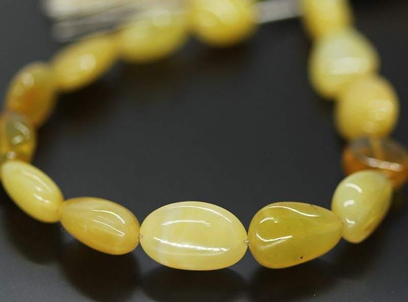 Natural Yellow Opal Smooth Tumble Nugget Loose Gemstone Beads 17mm 20mm 5pc - Jalvi & Co.