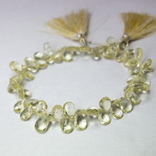 Load image into Gallery viewer, Natural Yellow Scapolite Faceted Pear Drop Beads 8mm 8.5mm 8inches - Jalvi &amp; Co.