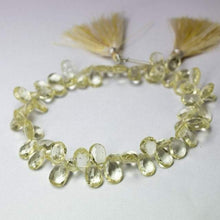 Load image into Gallery viewer, Natural Yellow Scapolite Faceted Pear Drop Beads 9mm 10mm 8inches - Jalvi &amp; Co.