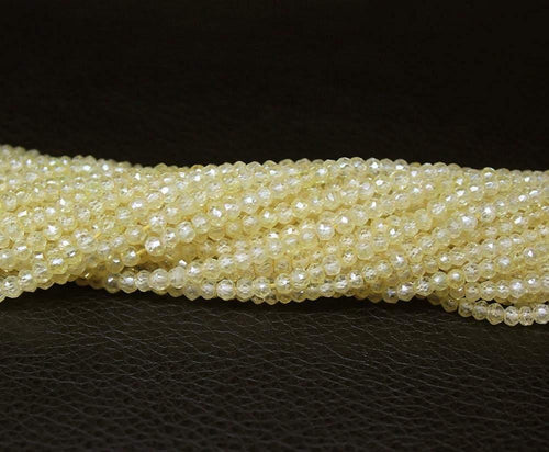 Natural Yellow Zircon Faceted Rondelle Beads 2.5mm 3mm 13inches - Jalvi & Co.