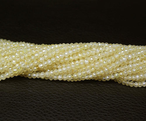 Natural Yellow Zircon Faceted Rondelle Beads 3mm 3.5mm 16inches - Jalvi & Co.