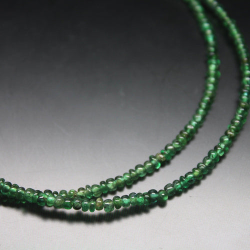 Natural Zambian Emerald Smooth Rondelle Loose Gemstone Beads Strand 10