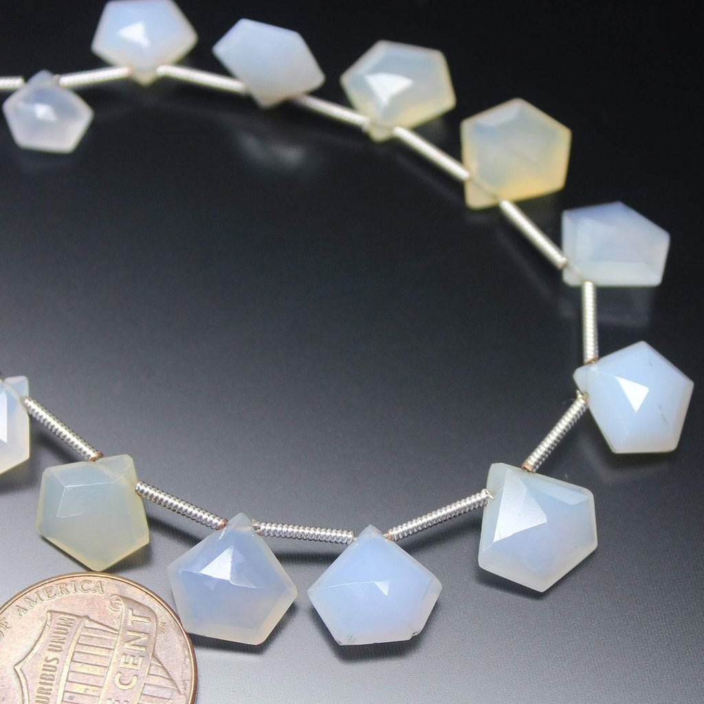 Neon Blue Turk Chalcedony Fancy Drops Gemstone Loose Beads Strand 8" 7mm 12mm - Jalvi & Co.