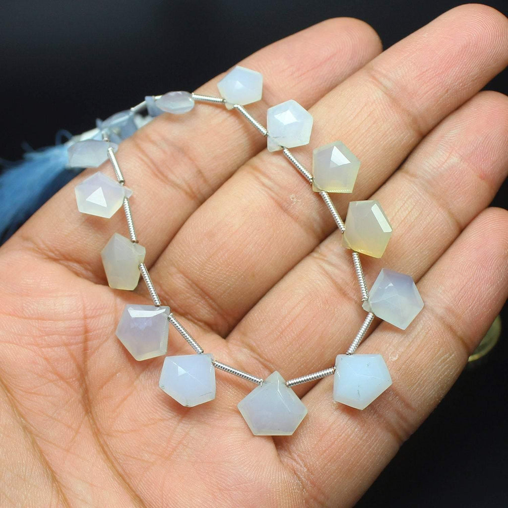 Neon Blue Turk Chalcedony Fancy Drops Gemstone Loose Beads Strand 8" 7mm 12mm - Jalvi & Co.
