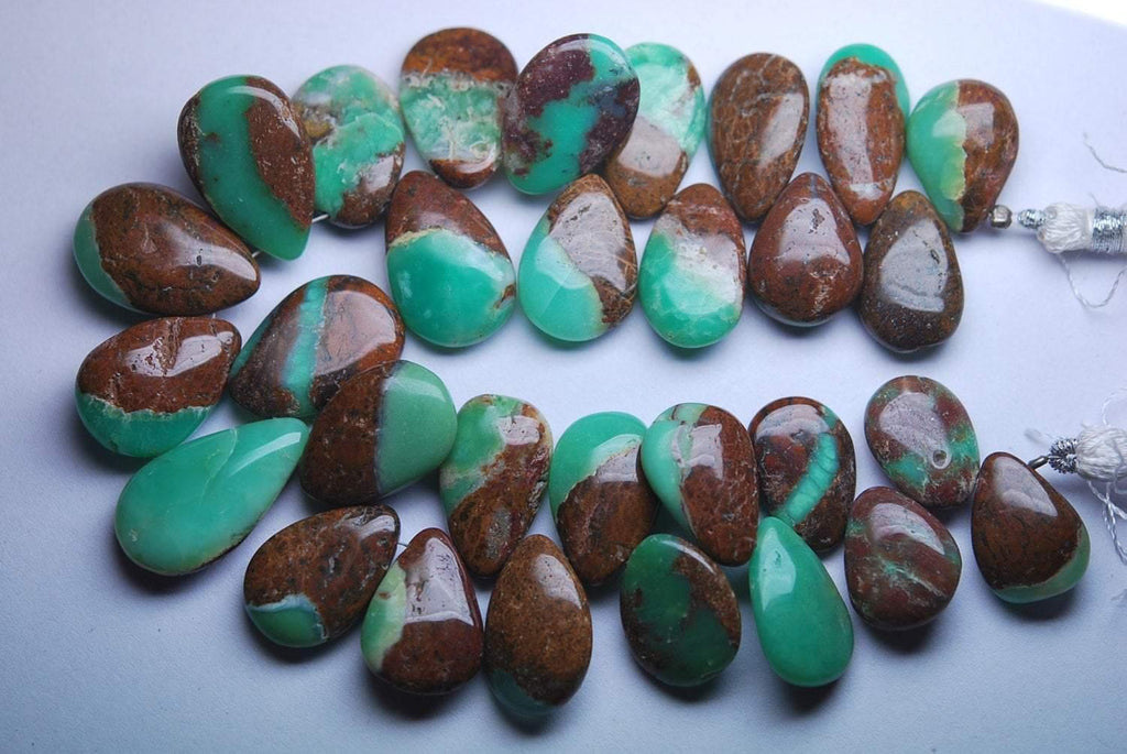 New Arrival, 10 Pcs,Superb-Finest Quality Aaa Quality Natural Chrysoprase Smooth Pear Shape Briolettes, 12-16mm Size - Jalvi & Co.