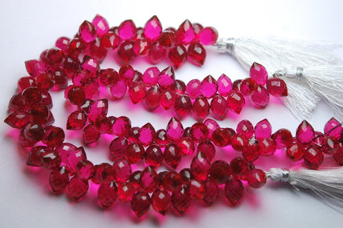 New Arrival, 10 Pcs,Superb-Finest Quality,Pink Quartz Faceted Dew Drops Shape Briolettes, 11-12mm Size, - Jalvi & Co.