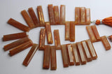 New Arrival, 10 Pec. Natural Sunstones Faceted Baguettes Shaped25-27mm Size,