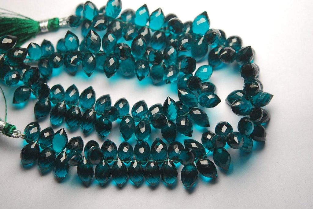 New Arrival, 20 Pcs,Superb-Finest Quality,Paraiba Blue Quartz Faceted Dew Drops Shape Briolettes, 11-12mm Size, - Jalvi & Co.