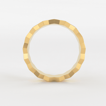 Load image into Gallery viewer, Octagon Diamond Wedding Band / 14k Gold All Around Octagon Women&#39;s Wedding Band / Unique Unisex Wedding Band / Polygon Diamond Gold Band - Jalvi &amp; Co.
