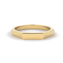 Load image into Gallery viewer, Octagon Gold Ring / 14k Solid Gold Ring / Minimalist Geometric Design Ring / Bolt Shape Ring / Simple Ring / Wedding Ring, Gifts for Her - Jalvi &amp; Co.