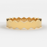 Octagon Wedding Band / 14k Gold All Around Octagon Women's Wedding Band / Unique Unisex Wedding Band / Polygon Handmade Solid Gold Band