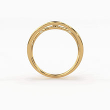 Load image into Gallery viewer, Open Circle Diamond Ring in 14k Gold / Dual Shank Unique Diamond Ring / Solitaire Cocktail Ring / Special Gift / Graduation Gift - Jalvi &amp; Co.