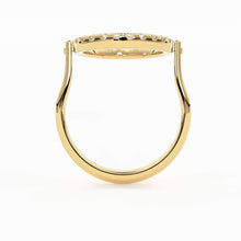 Load image into Gallery viewer, Open Circle Pave Diamond Ring in 14k Gold / Unique Diamond Ring / Floating Spinner Ring / Bespoke Designer Gold Ring - Jalvi &amp; Co.