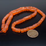 Orange Carnelian Square Smooth Cube Box Gemstone Loose Beads Strand 5mm 16