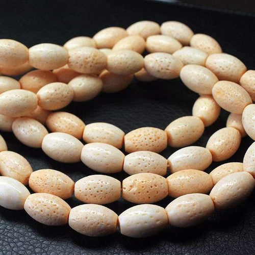 Orange Lava Rock Smooth Gemstone Loose Puff Marquise Beads Strand 16