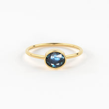 Load image into Gallery viewer, Oval Blue Sapphire Engagement Ring / Bezel Set Ring / 6.0MM Sapphire Ring / Gemstone Ring / Natural Sapphire Solid Gold Cocktail Ring - Jalvi &amp; Co.