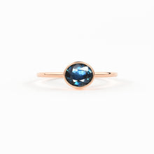 Load image into Gallery viewer, Oval Blue Sapphire Engagement Ring / Bezel Set Ring / 6.0MM Sapphire Ring / Gemstone Ring / Natural Sapphire Solid Gold Cocktail Ring - Jalvi &amp; Co.