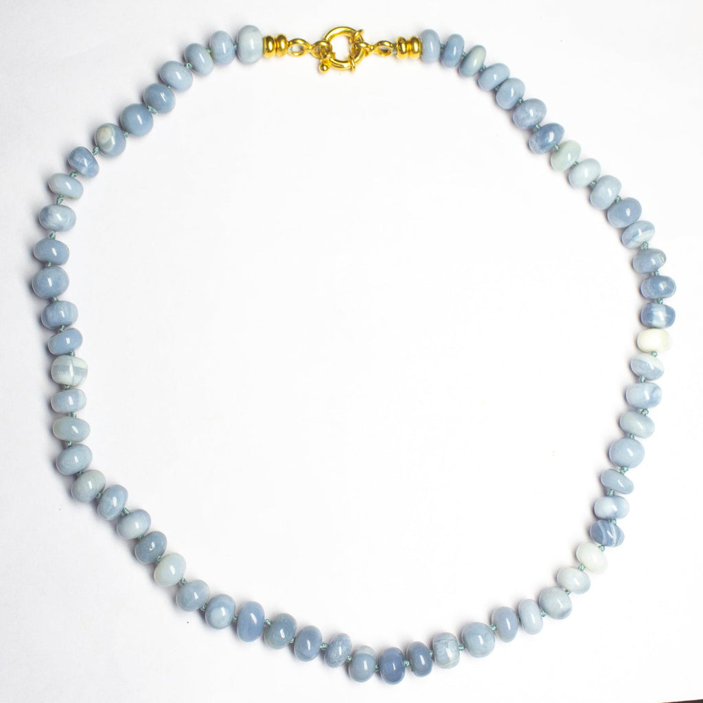 Pale Blue Opal Knotted Necklace - Jalvi & Co.