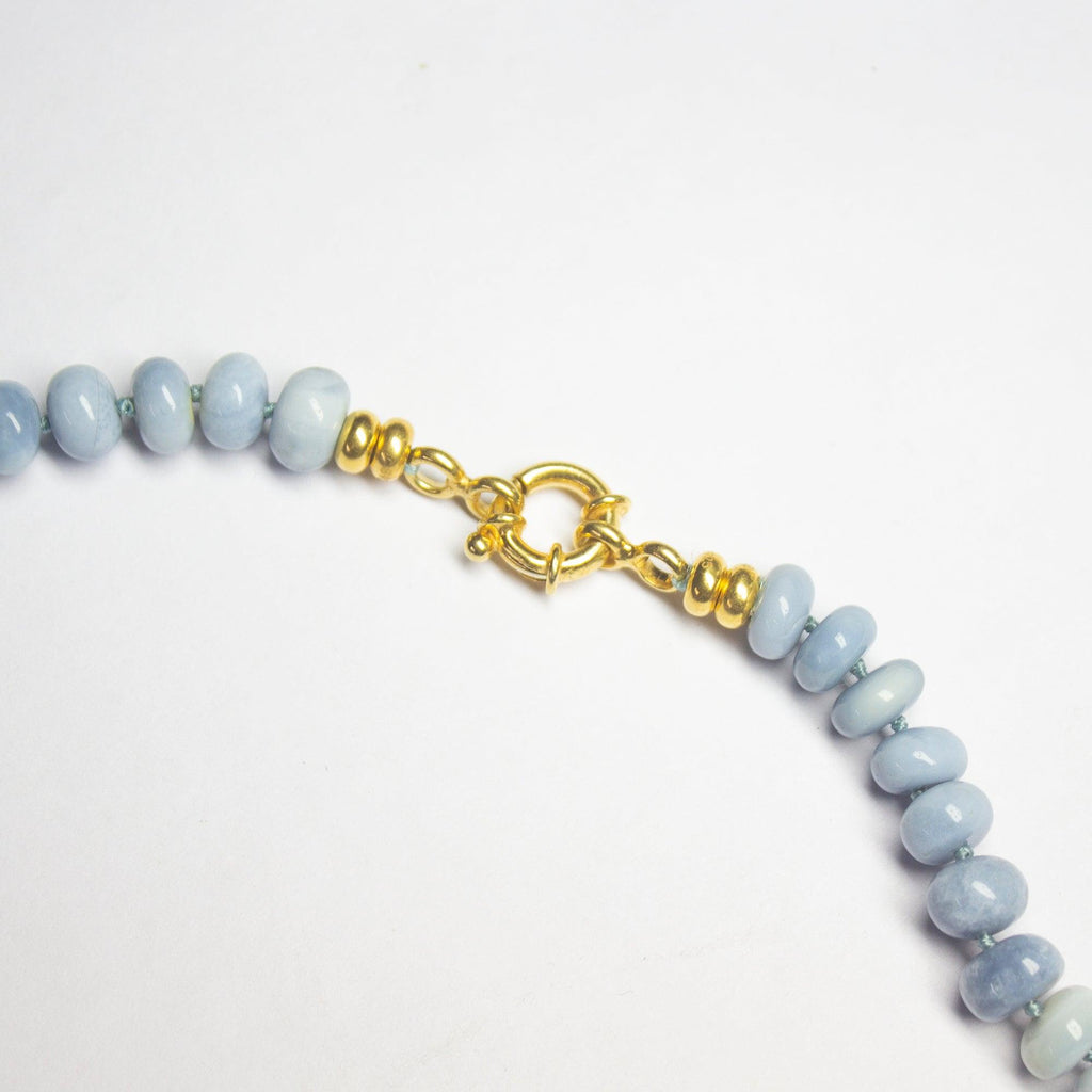 Pale Blue Opal Knotted Necklace - Jalvi & Co.