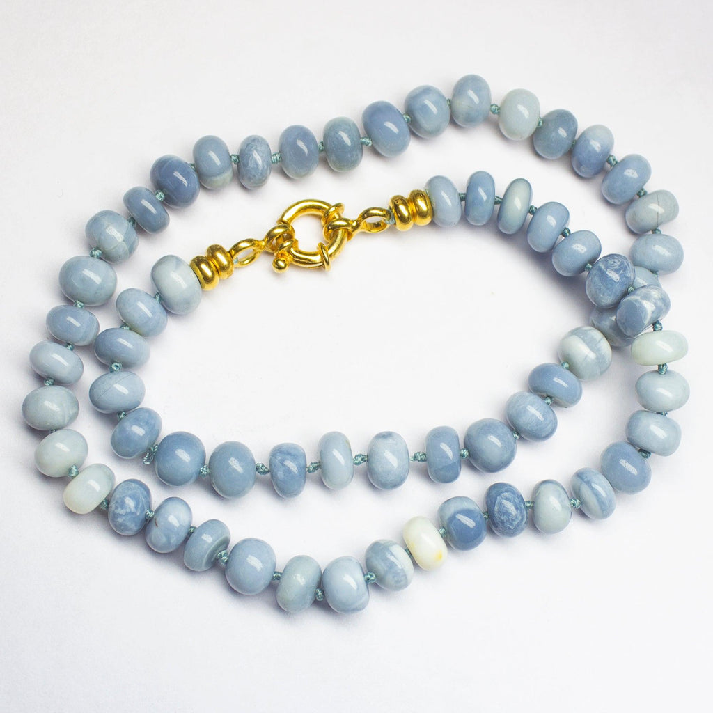 Pale Blue Opal Knotted Necklace - Jalvi & Co.