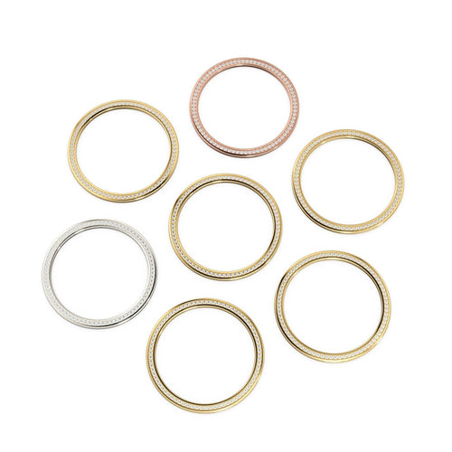 Pave Diamond Circle Gold Connector / Round Diamond Solid Gold Spacer / Diamond Circle Finding / Real Diamond Solid Gold Round Charm - Jalvi & Co.