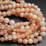 Peach Moonstone Natural Smooth Round Gemstone Loose 5mm 8mm 14
