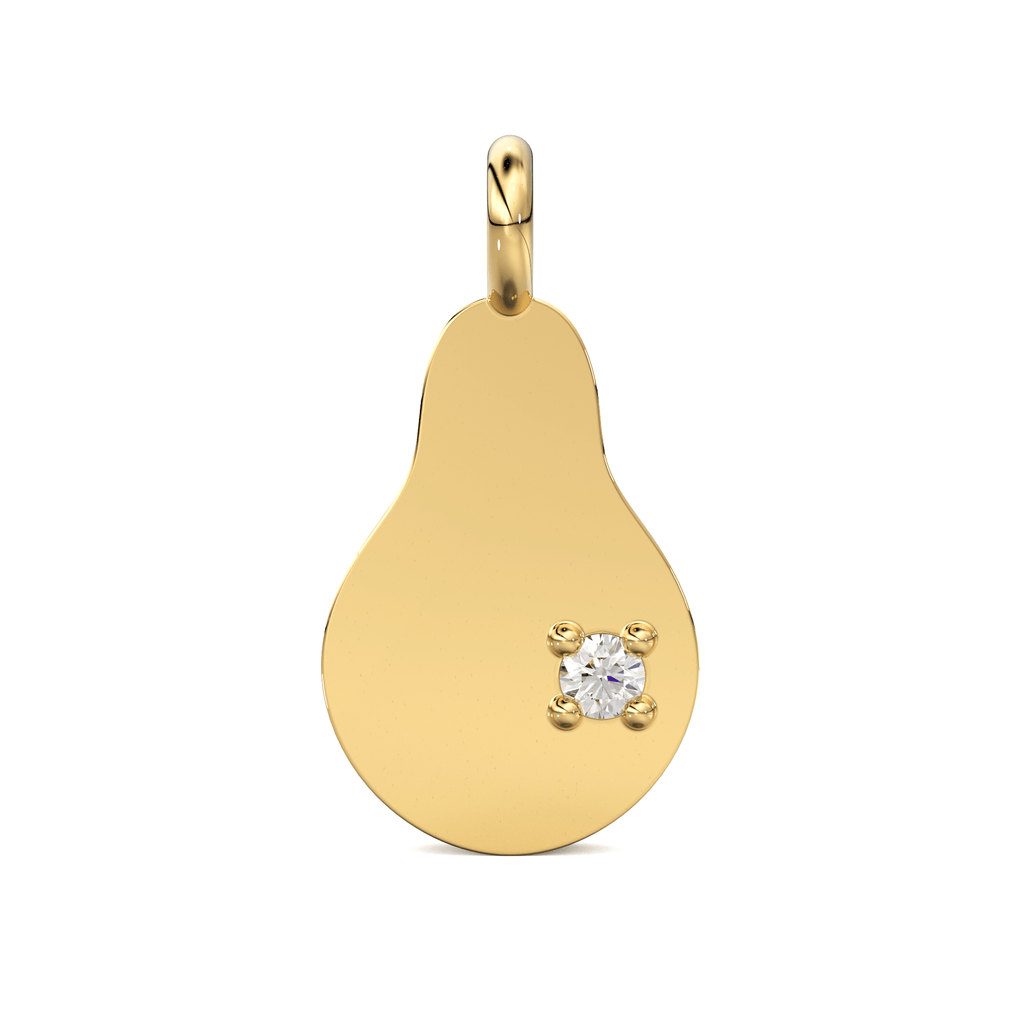 Peach Solid Gold Diamond Charm / 14k 18k Solid Gold Charm / Diamond Charm Finding / Daughter's Day Sale - Jalvi & Co.