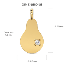 Load image into Gallery viewer, Peach Solid Gold Diamond Charm / 14k 18k Solid Gold Charm / Diamond Charm Finding / Daughter&#39;s Day Sale - Jalvi &amp; Co.