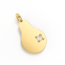 Load image into Gallery viewer, Peach Solid Gold Diamond Charm / 14k 18k Solid Gold Charm / Diamond Charm Finding / Daughter&#39;s Day Sale - Jalvi &amp; Co.