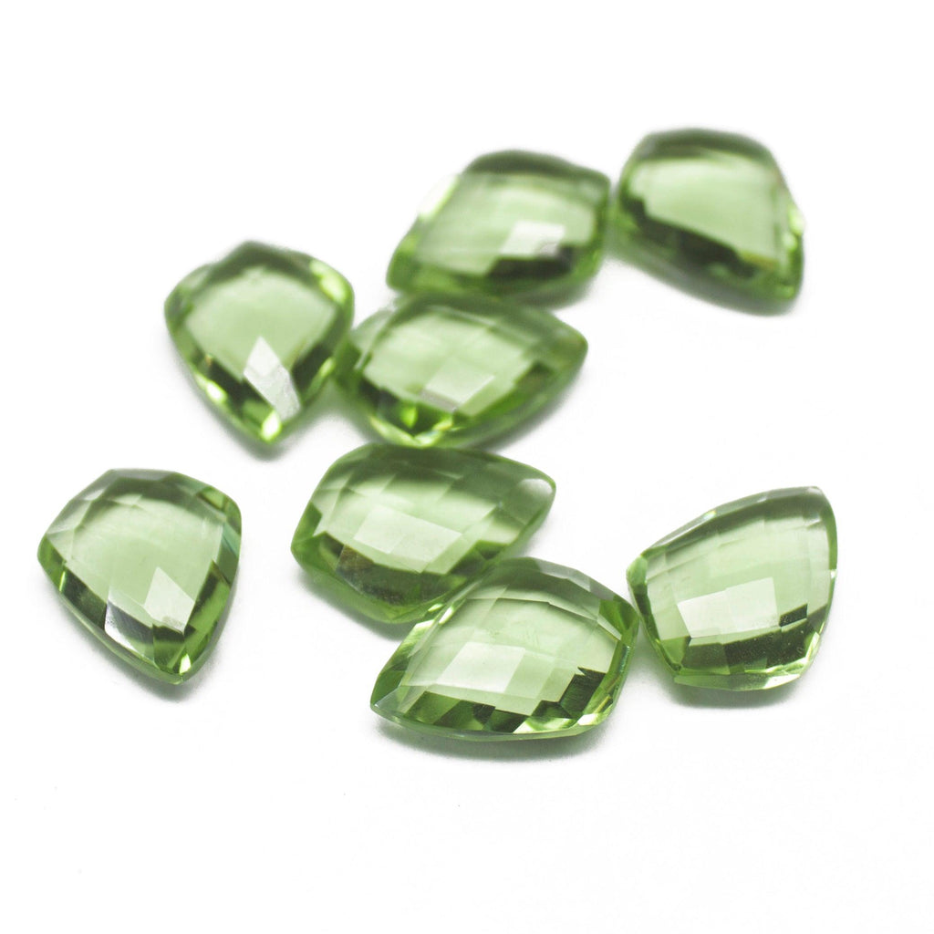 Peridot Green Quartz Faceted Kite Shield Briolette Drop Loose Gemstone Beads 1 pair 16x12mm - Jalvi & Co.