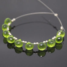 Load image into Gallery viewer, Peridot Green Quartz Faceted Onion Beads 7mm 10pc - Jalvi &amp; Co.