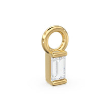 Load image into Gallery viewer, Petite TINY Baguette Diamond Charm Pendant / 14k 18k Solid Gold Pendant / Baguette Diamond Pendant / Petite Diamond Charm / Sale - Jalvi &amp; Co.