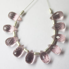 Load image into Gallery viewer, Pink Amethyst Quartz Faceted Teardrop Beads 10mm 5mm 10pc - Jalvi &amp; Co.