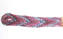 Load image into Gallery viewer, Pink Blue Sapphire Smooth Rondelle Loose Gemstone Beads Strand 14&quot; 3mm 4mm - Jalvi &amp; Co.