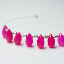 Load image into Gallery viewer, Pink Chalcedony Faceted Teardrop Beads 10mm 5mm 10pc - Jalvi &amp; Co.