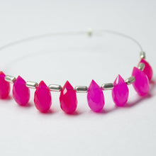 Load image into Gallery viewer, Pink Chalcedony Faceted Teardrop Beads 10mm 5mm 10pc - Jalvi &amp; Co.