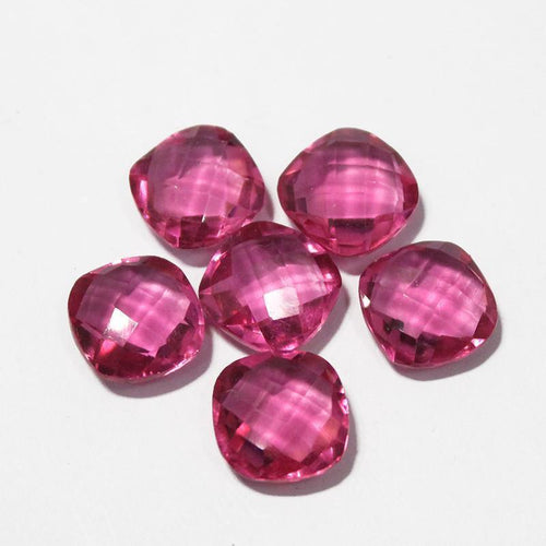 Pink Quartz Faceted Cushion Beads 8mm 10pc - Jalvi & Co.