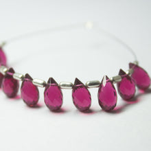 Load image into Gallery viewer, Pink Rubellite Quartz Faceted Teardrop Beads 10mm 5mm 10pc - Jalvi &amp; Co.