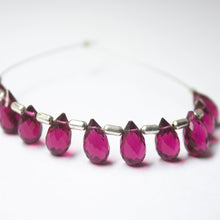 Load image into Gallery viewer, Pink Rubellite Quartz Micro Faceted Teardrop Briolette Gemstone Beads 10pc 10mm - Jalvi &amp; Co.