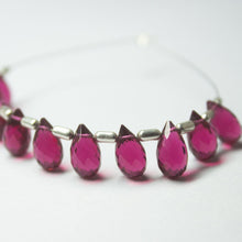 Load image into Gallery viewer, Pink Rubellite Quartz Micro Faceted Teardrop Briolette Gemstone Beads 10pc 10mm - Jalvi &amp; Co.