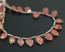 Load image into Gallery viewer, Pink Sapphire Gem Faceted Fancy Briolette Mango Drop Beads Strand 10mm 11mm 4&quot; - Jalvi &amp; Co.