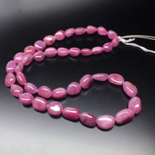 Load image into Gallery viewer, Pink Sapphire Smooth Polished Tumble Briolette Loose Gemstone Beads 8&quot; 9mm 14mm - Jalvi &amp; Co.