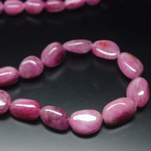 Load image into Gallery viewer, Pink Sapphire Smooth Polished Tumble Briolette Loose Gemstone Beads 8&quot; 9mm 14mm - Jalvi &amp; Co.