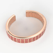 Load image into Gallery viewer, Pink Tourmaline Cuff Bracelet - Diamond Gold Bracelet - Natural Rubellite Tourmaline Bracelet - Gemstone Gold Cuff Bangle - High Jewelry - Jalvi &amp; Co.