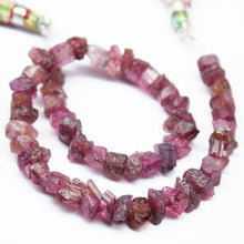 Load image into Gallery viewer, Pink Tourmaline Rough Chips Nugget Tumble Gemstone Bead 8&quot; 4mm 7mm - Jalvi &amp; Co.