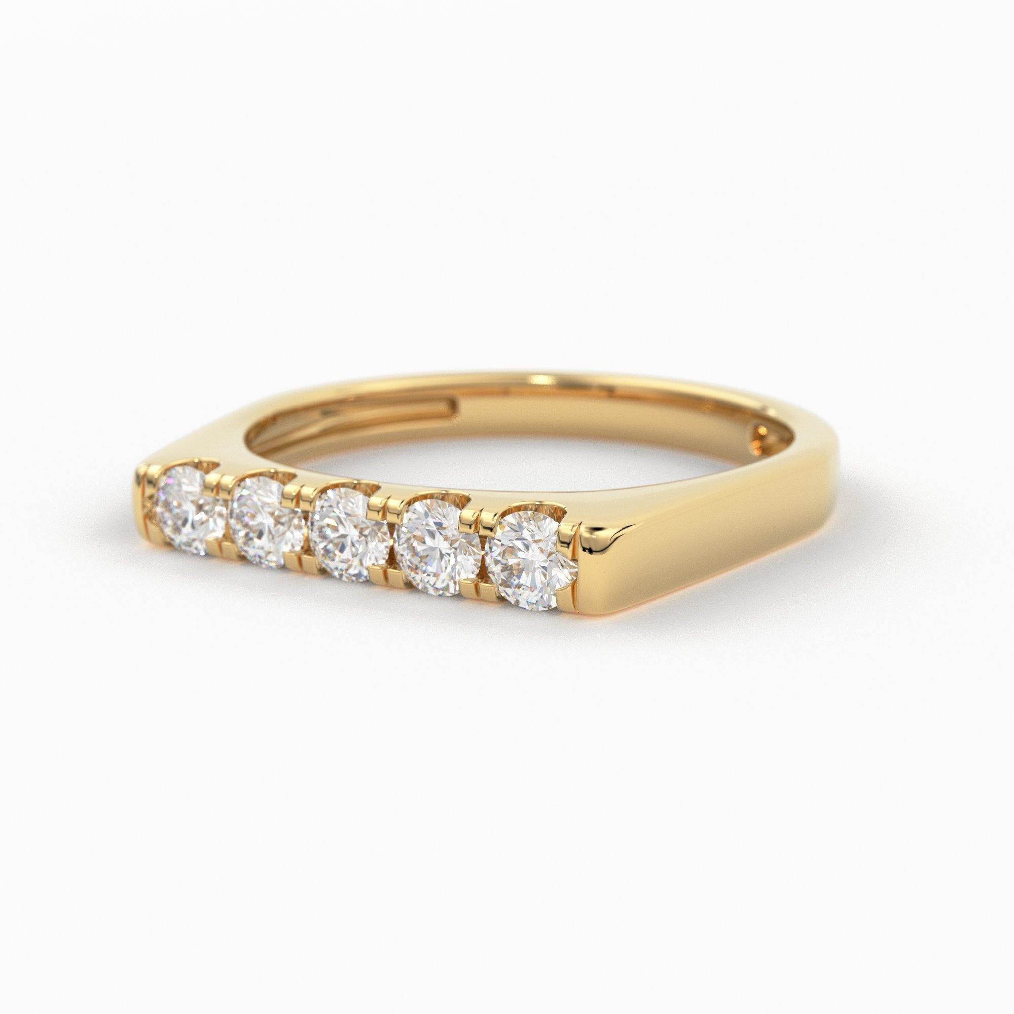 Diamond Signet Ring Emerald Cut 14K White Gold Womens Natural 0.31 CTW |  eBay